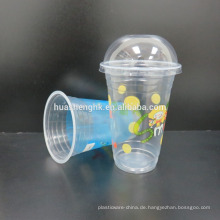 Qualitäts-Nahrungsmittelgrad-freier Plastikwegwerf 17oz / 500ml Smoothiebecher mit Deckeln für Großverkauf